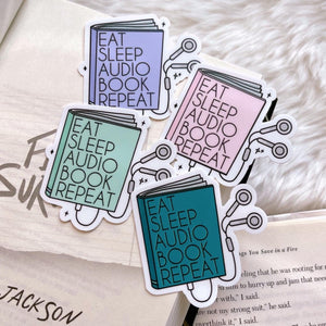 Eat Sleep Audiobook Repeat Sticker