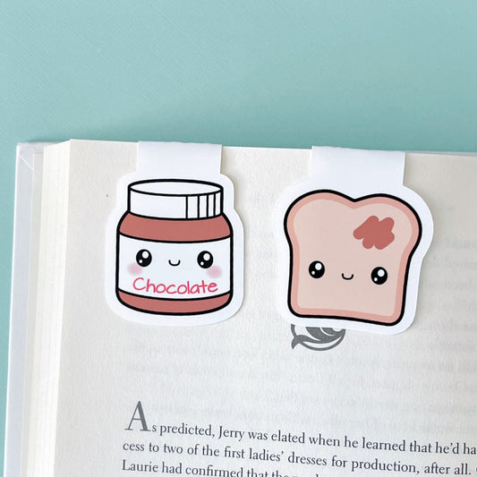 Hazelnut Chocolate and Bread Bookmark Buddies Magnetic Bookmark