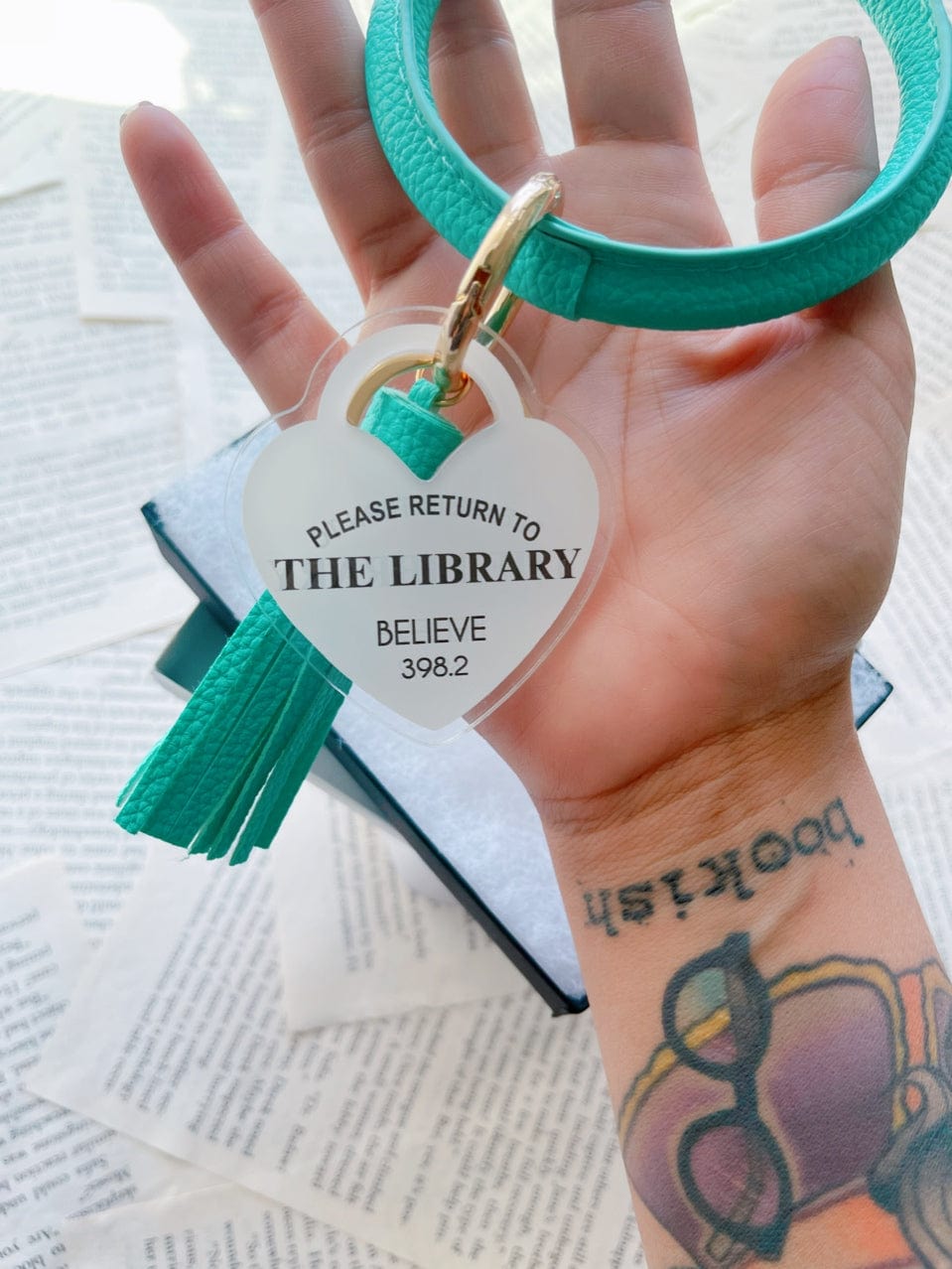 Please Return to the Library Keychain Bangle