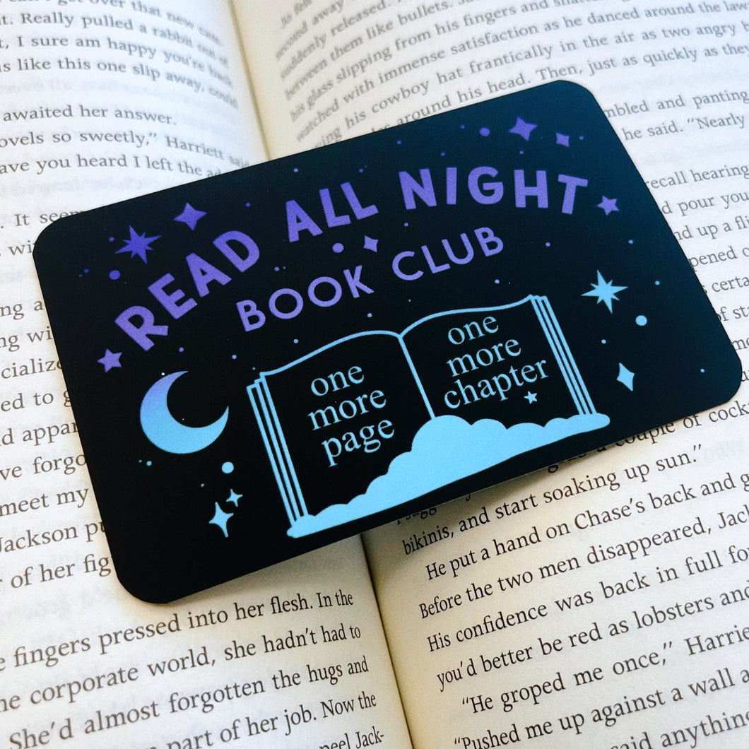 Read All Night Book Club Card Bookmark