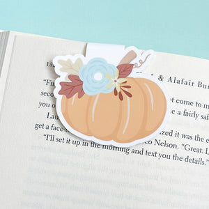 Fall Pumpkin Coffee Magnetic Bookmark