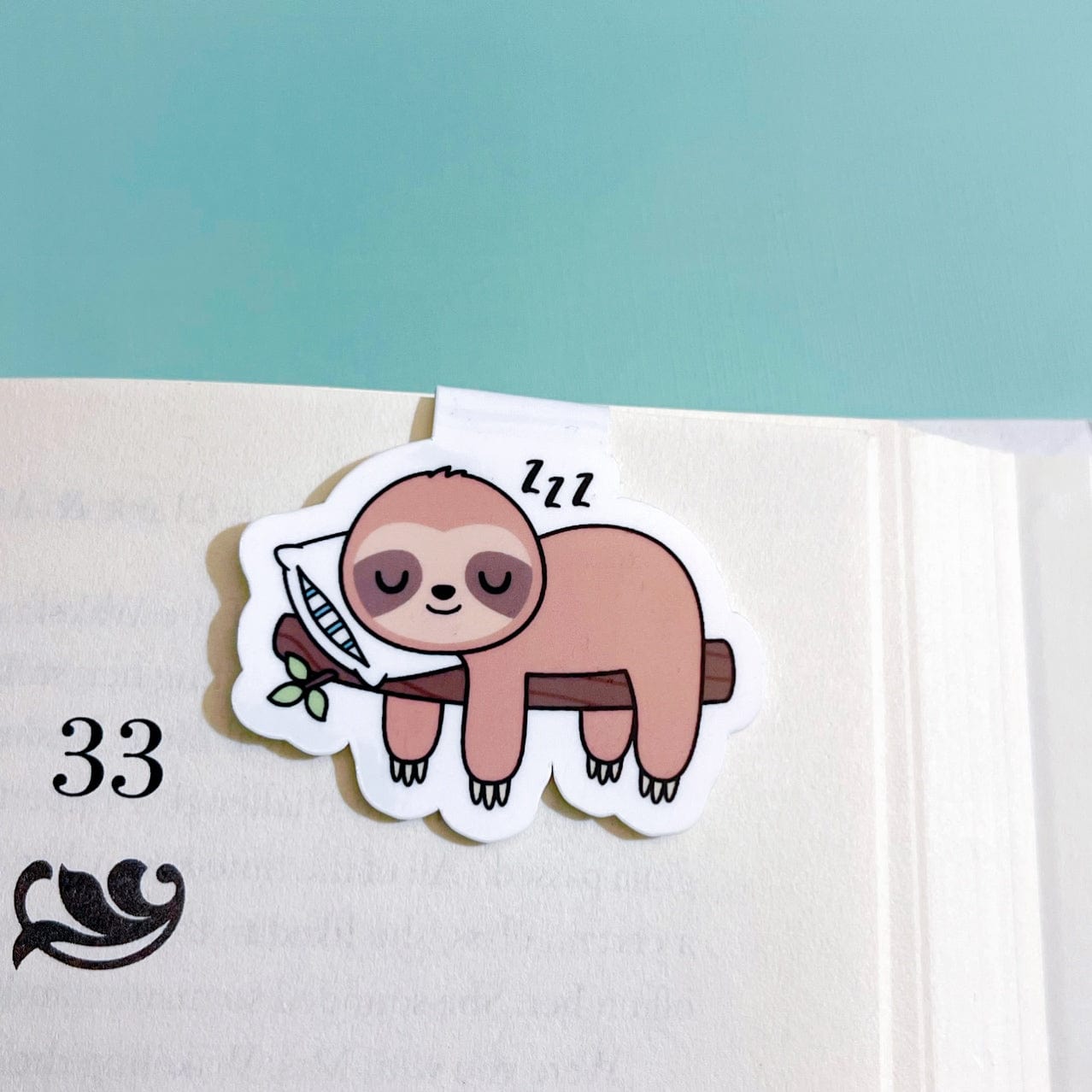 Pillow Sloth Magnetic Bookmark