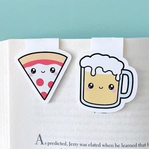 Pizza and Beer Bookmark Buddies Magnetic Bookmark
