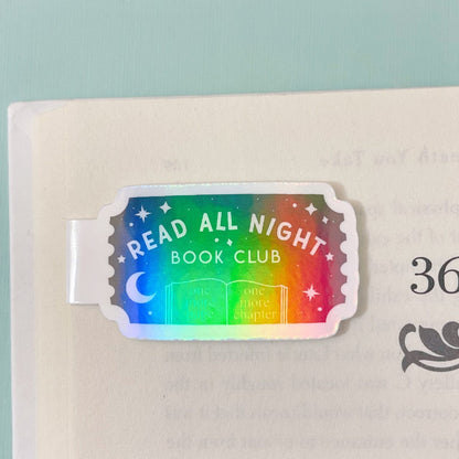 Holographic Read All Night Book Club Magnetic Bookmark