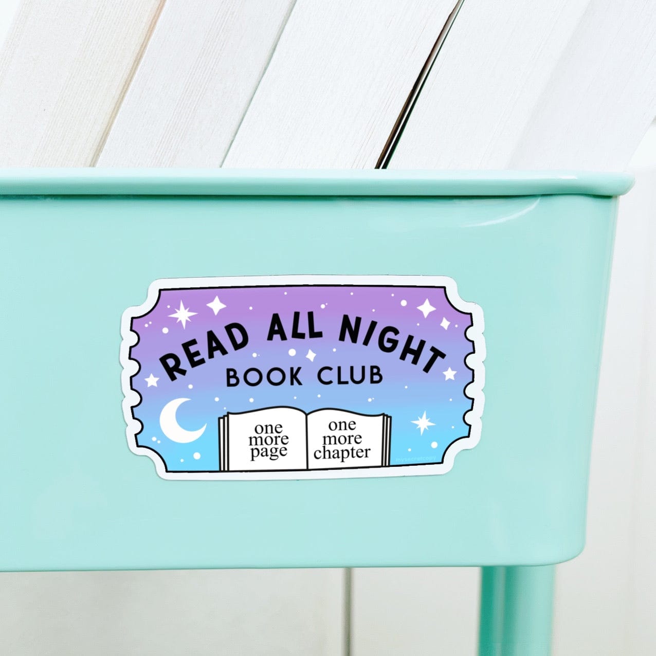 Read All Night Book Club Book Cart Magnet