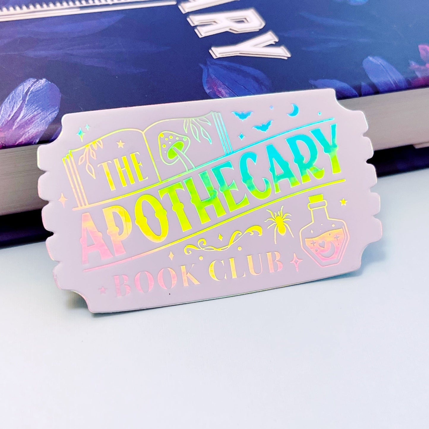 White Holographic The Apothecary Book Club Sticker