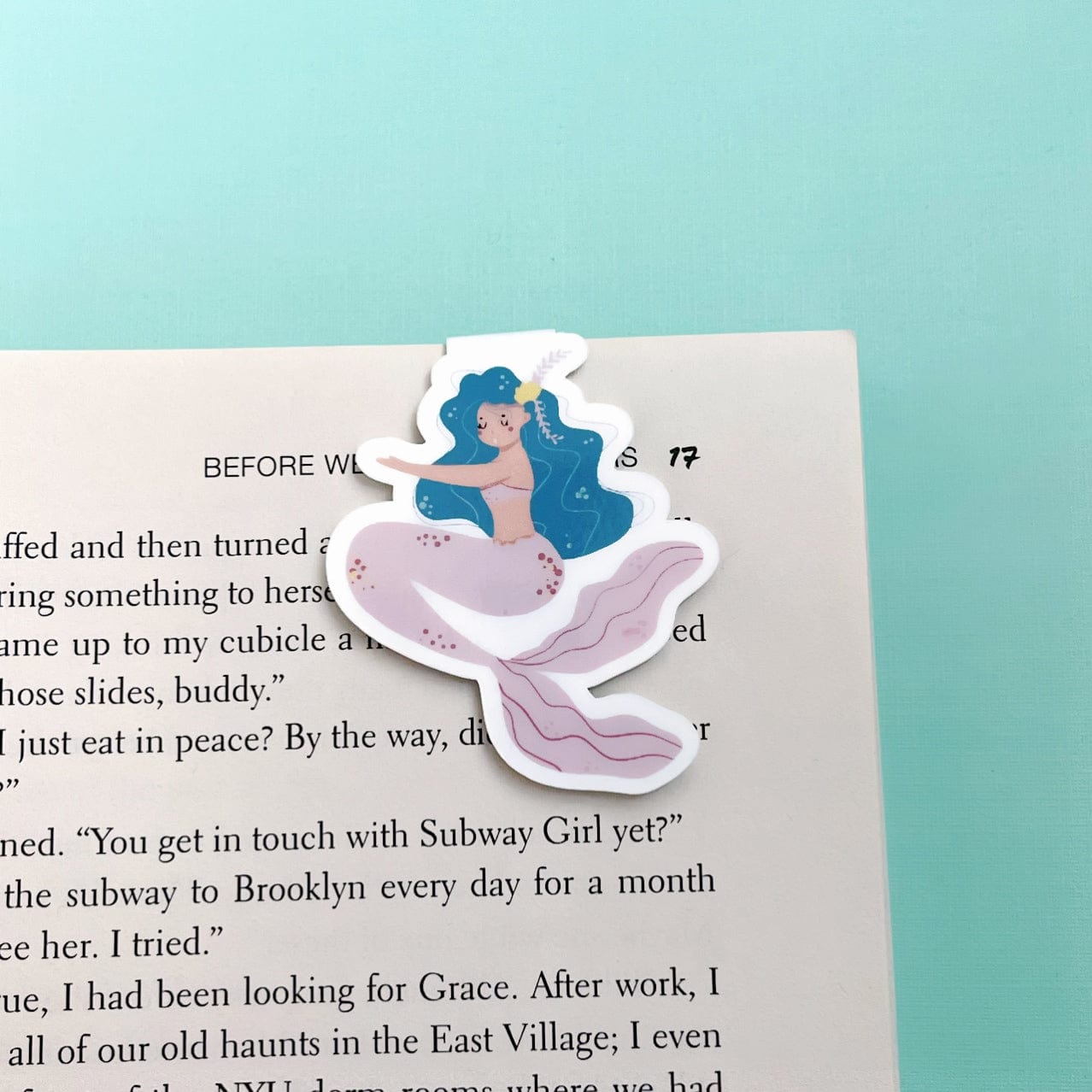 Pink Mermaid Tail Magnetic Bookmark