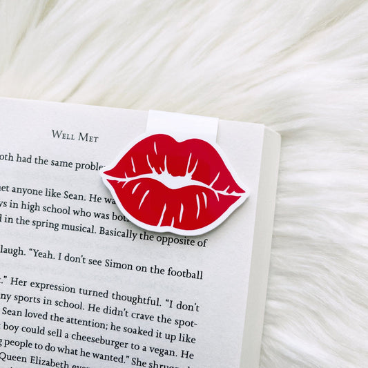 Red Lips Kiss Magnetic Bookmark