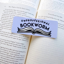 Load image into Gallery viewer, Purple Unprofessional Bookworm Bookmark
