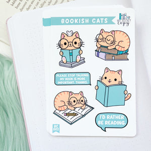 Bookish Cats Sticker Sheet