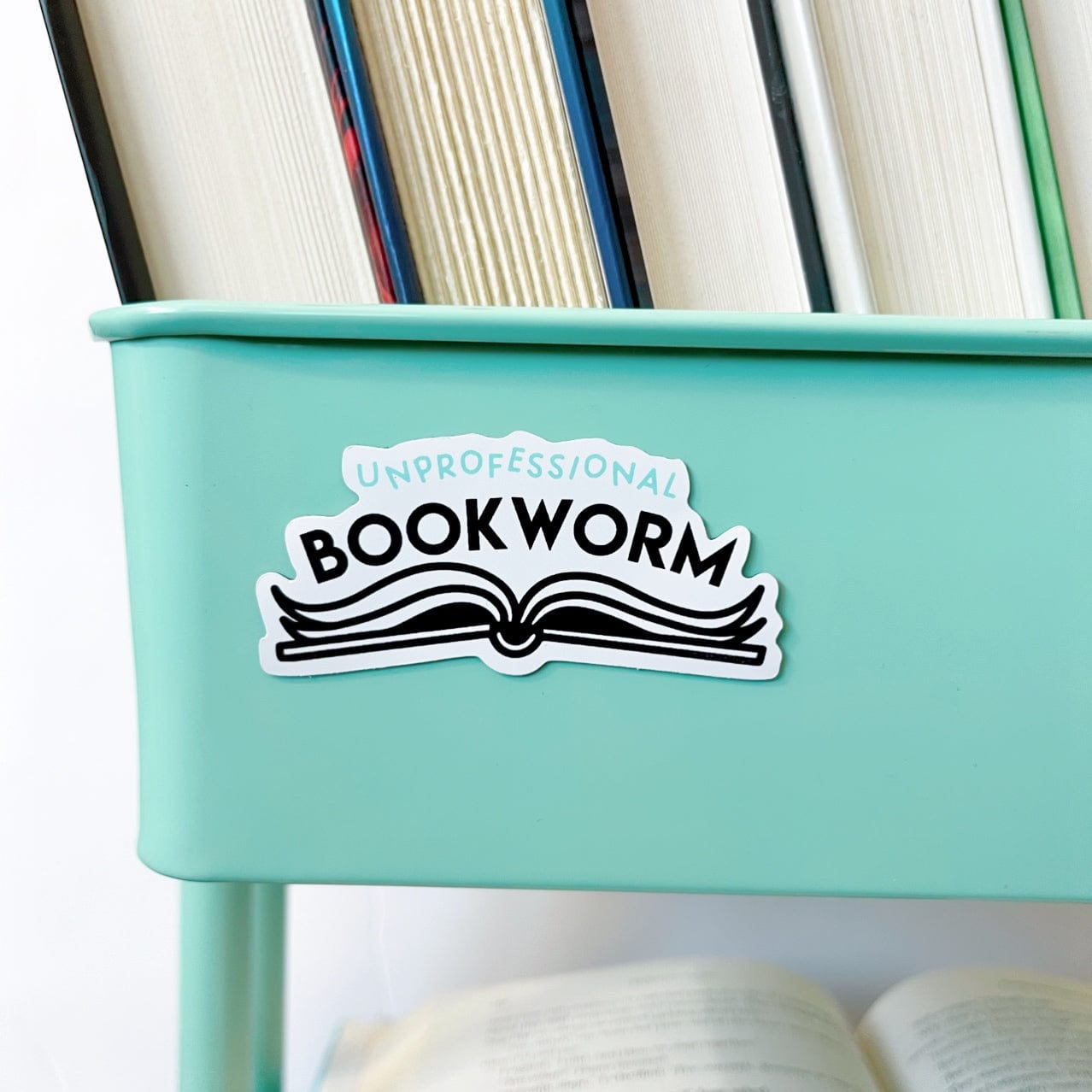 Unprofessional Bookworm Book Cart Magnet