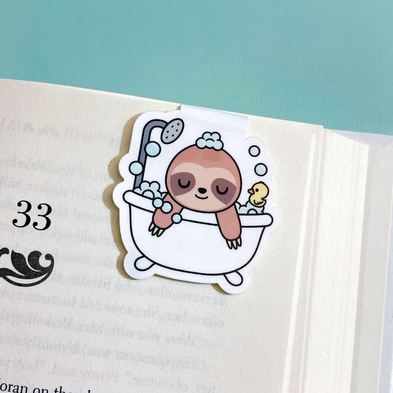 Bathtub Sloth Magnetic Bookmark