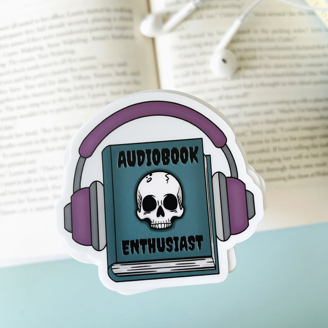 Skull Audiobook Enthusiast Sticker