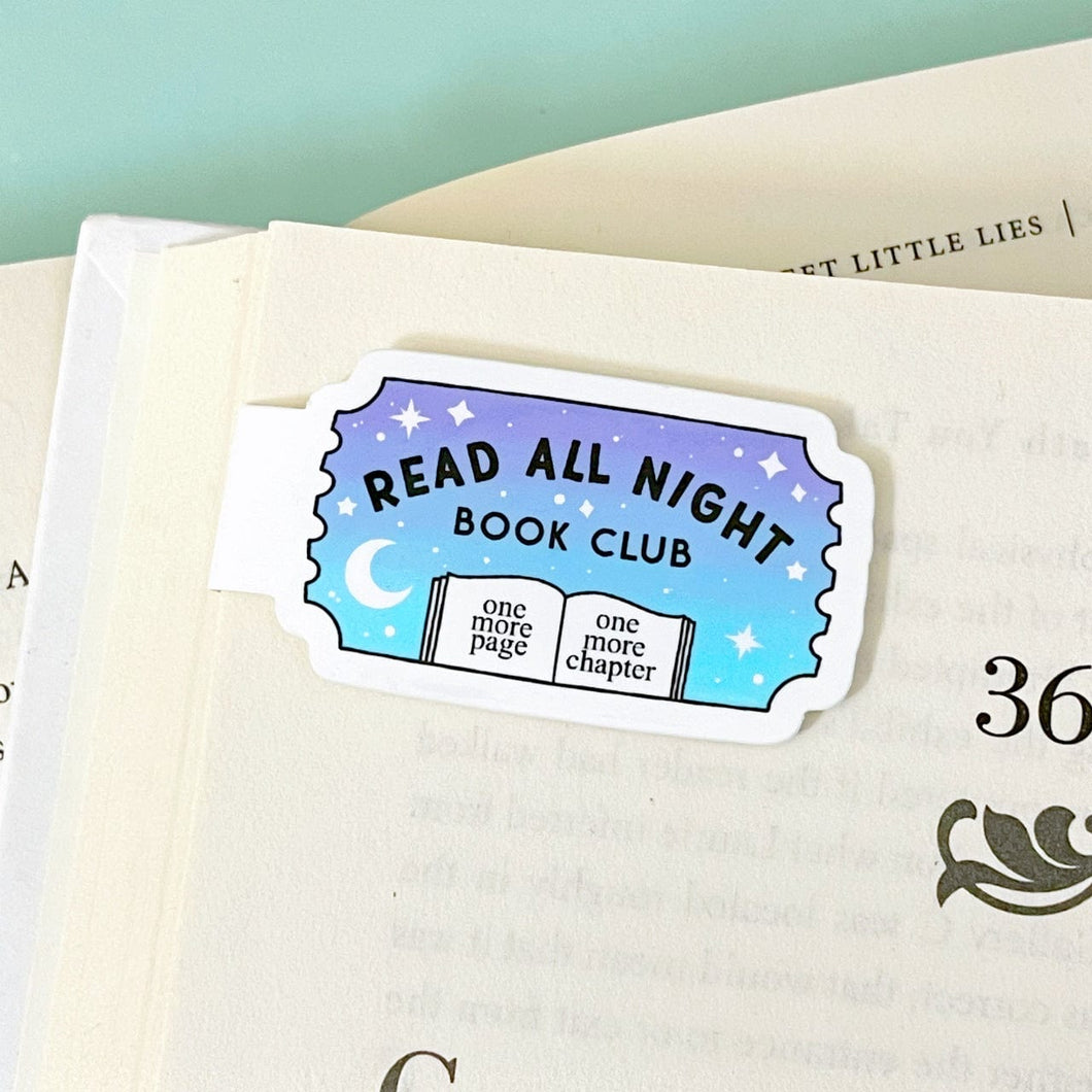 Read All Night Book Club Magnetic Bookmark