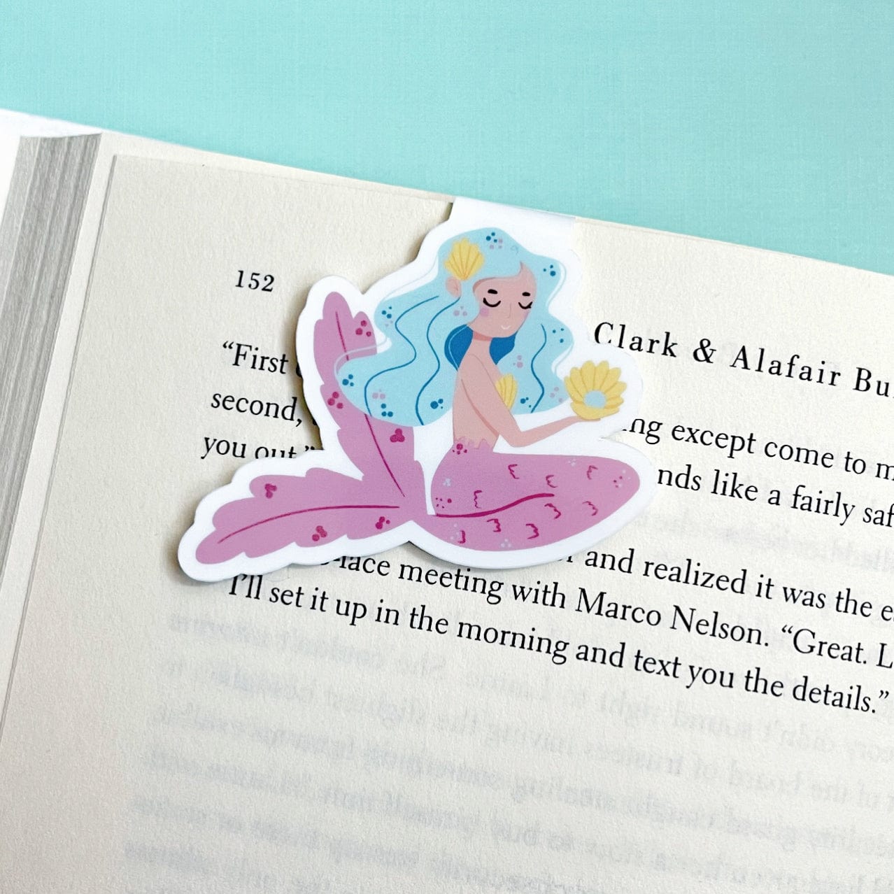 Mermaid Holding Shell Magnetic Bookmark