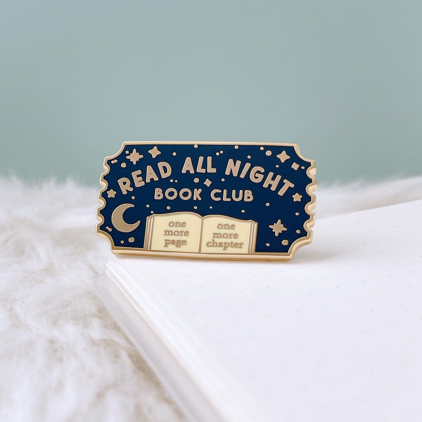 Read All Night Book Club Enamel Pin